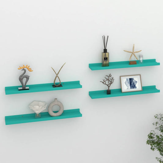 Berkfield Wall Shelves 4 pcs Blue 60x9x3 cm