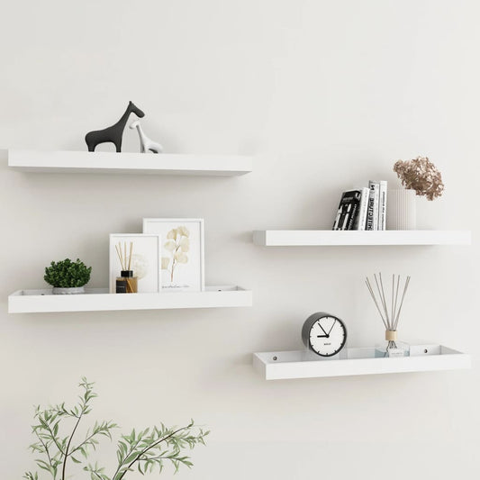 Berkfield Loggia Wall Shelves 4 pcs White 60x15x4 cm MDF