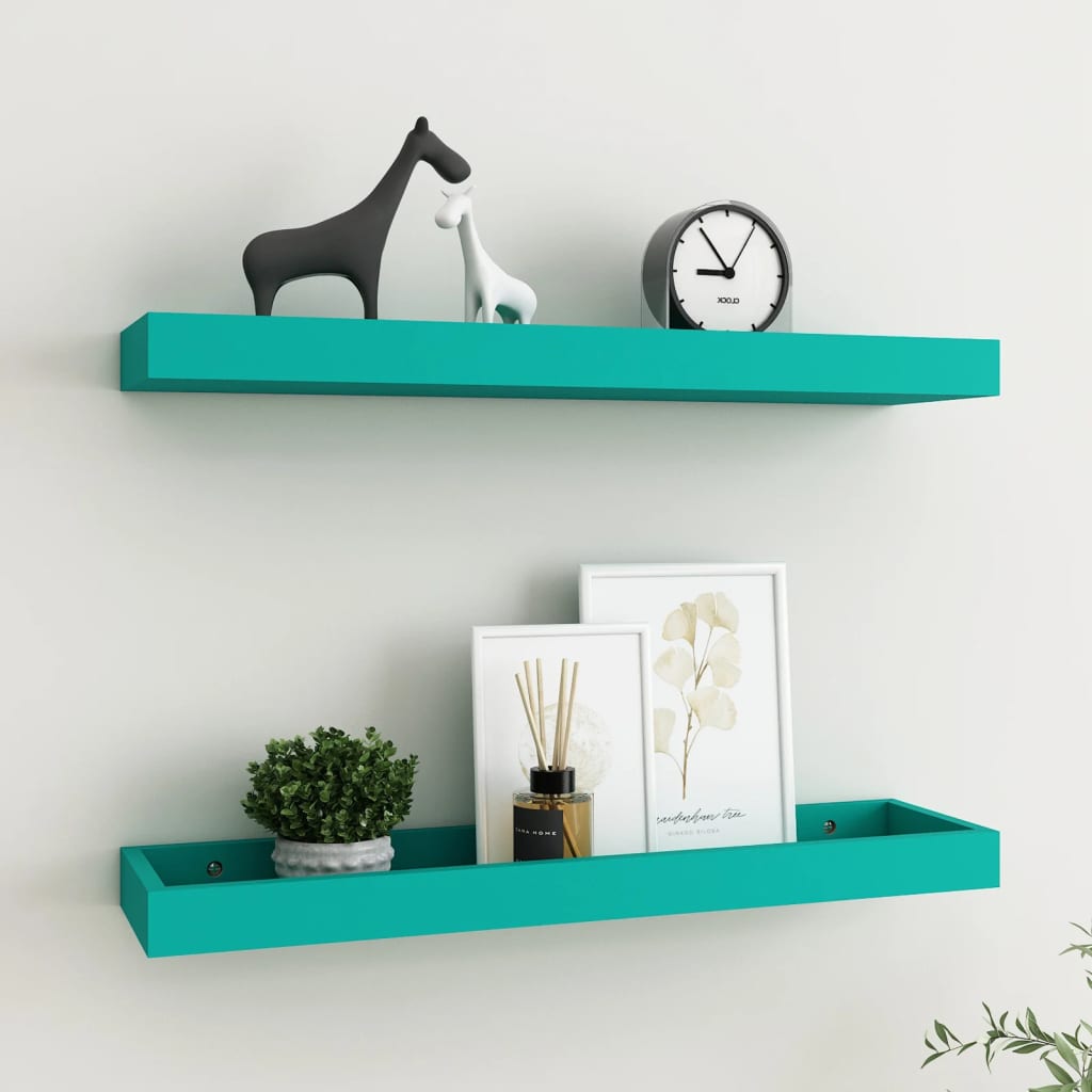 Berkfield Loggia Wall Shelves 2 pcs Blue 60x15x4 cm MDF