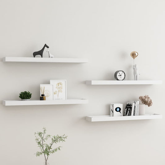 Berkfield Loggia Wall Shelves 4 pcs White 80x15x4 cm MDF