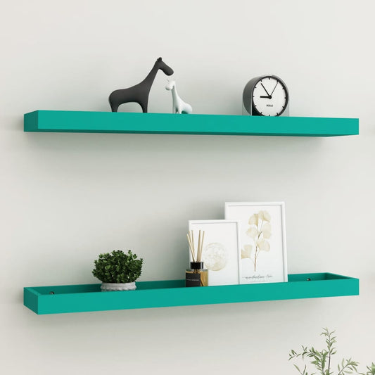 Berkfield Loggia Wall Shelves 2 pcs Blue 80x15x4 cm MDF