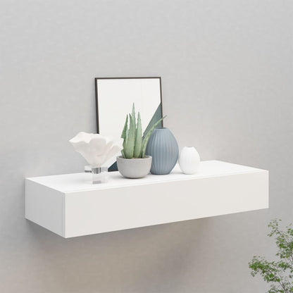 Berkfield Wall-mounted Drawer Shelf White 60x23.5x10 cm MDF