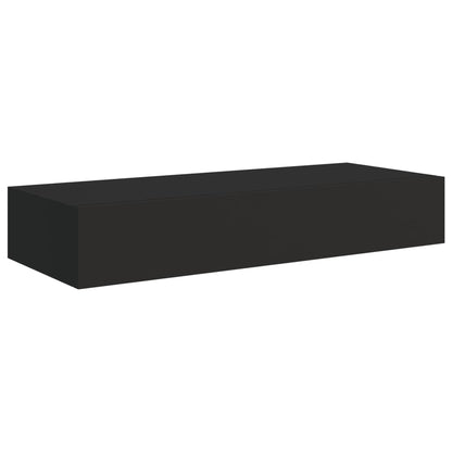 Berkfield Wall-mounted Drawer Shelf Black 60x23.5x10cm MDF