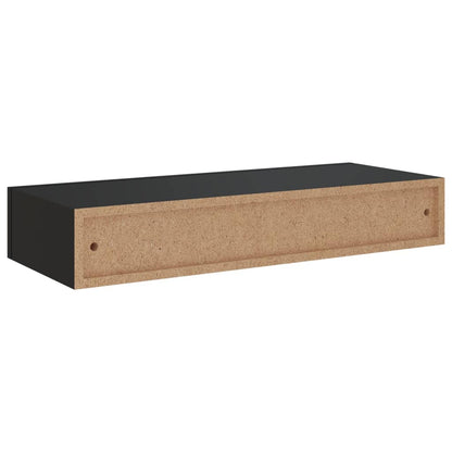 Berkfield Wall-mounted Drawer Shelf Black 60x23.5x10cm MDF