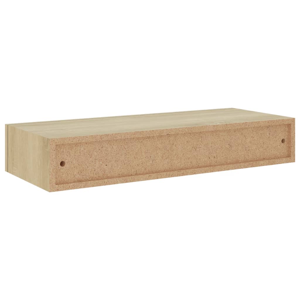 Berkfield Wall-mounted Drawer Shelves 2 pcs Oak 60x23.5x10cm MDF