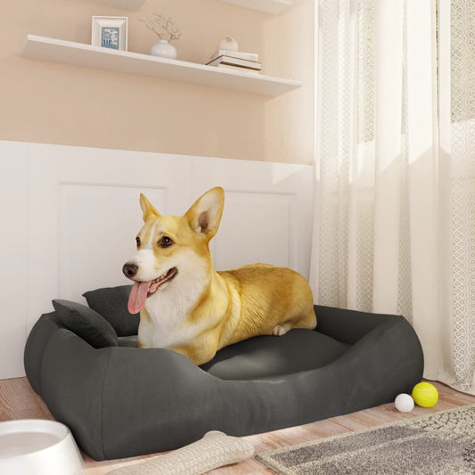 Berkfield Dog Cushion with Pillows Dark Grey 75x58x18 cm Oxford Fabric