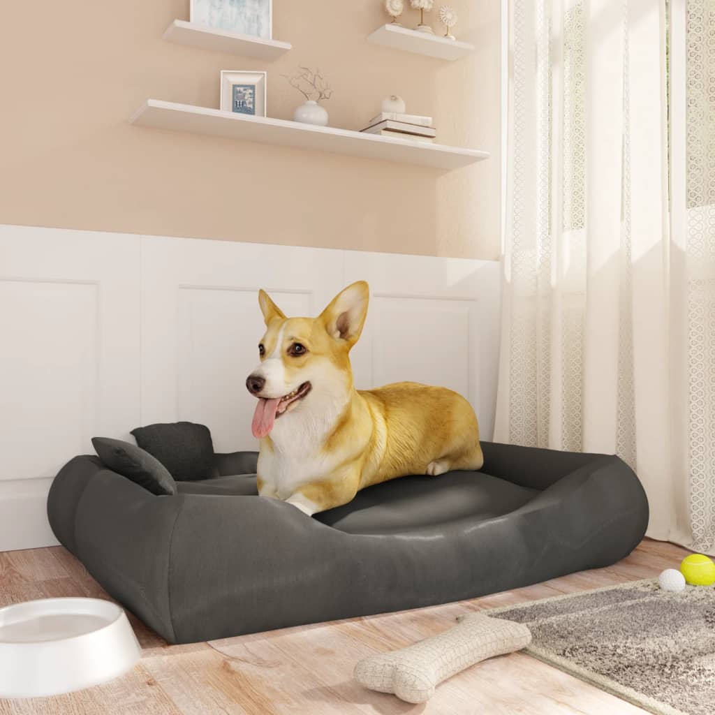 Berkfield Dog Cushion with Pillows Dark Grey 89x75x19 cm Oxford Fabric