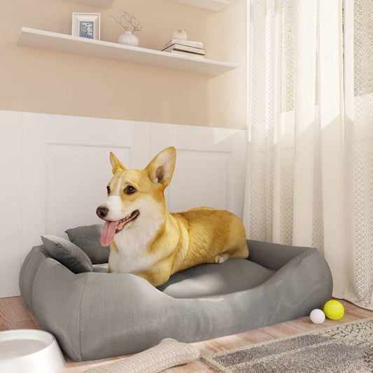 Berkfield Dog Cushion with Pillows Grey 75x58x18 cm Oxford Fabric