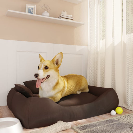 Berkfield Dog Cushion with Pillows Brown 75x58x18 cm Oxford Fabric