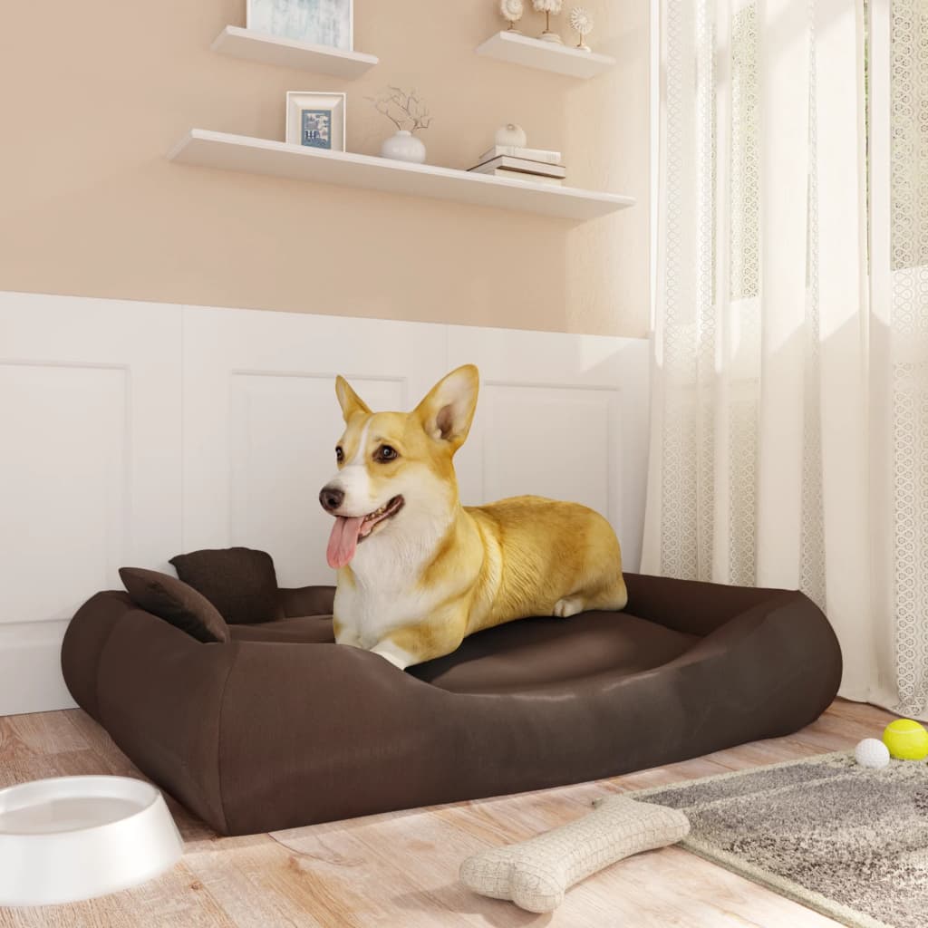 Berkfield Dog Cushion with Pillows Brown 89x75x19 cm Oxford Fabric