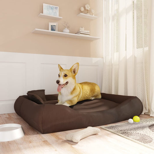 Berkfield Dog Cushion with Pillows Brown 115x100x20 cm Oxford Fabric