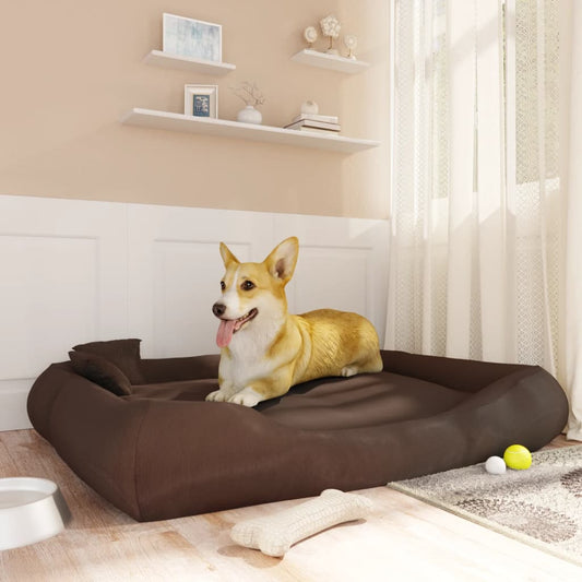 Berkfield Dog Cushion with Pillows Brown 135x110x23 cm Oxford Fabric