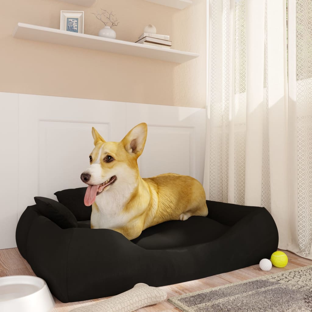 Berkfield Dog Cushion with Pillows Black 75x58x18 cm Oxford Fabric