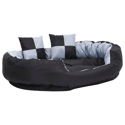 Berkfield Reversible & Washable Dog Cushion Grey and Black 110x80x23 cm