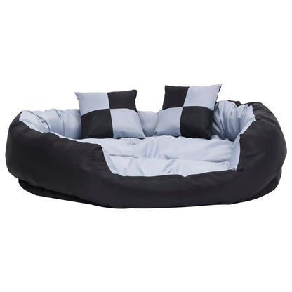 Berkfield Reversible & Washable Dog Cushion Grey and Black 110x80x23 cm