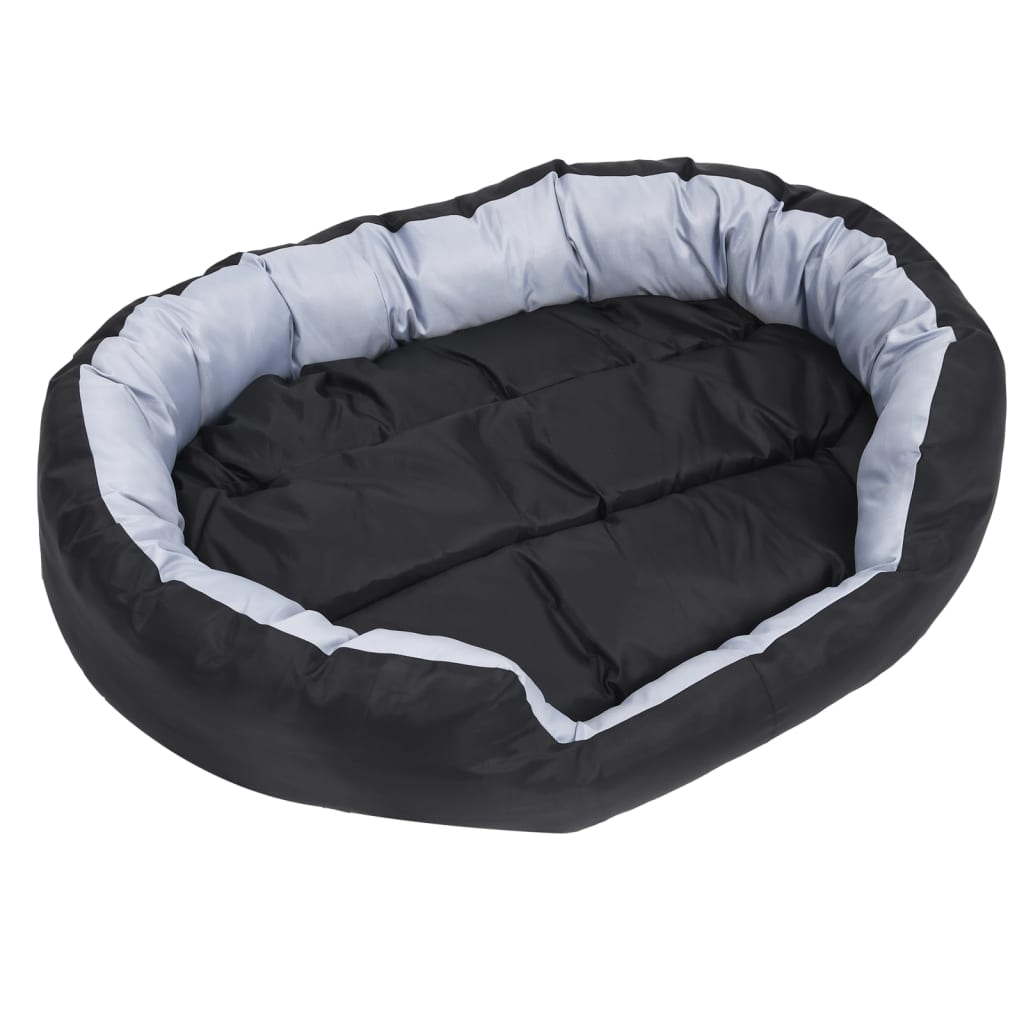 Berkfield Reversible & Washable Dog Cushion Grey and Black 110x80x23 cm