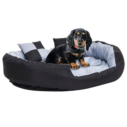 Berkfield Reversible & Washable Dog Cushion Grey and Black 110x80x23 cm