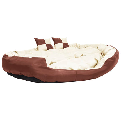 Berkfield Reversible & Washable Dog Cushion Brown and Cream 150x120x25 cm