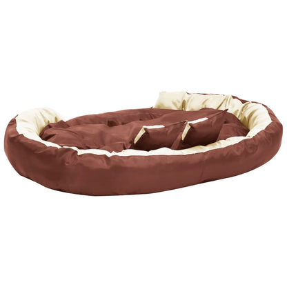 Berkfield Reversible & Washable Dog Cushion Brown and Cream 150x120x25 cm