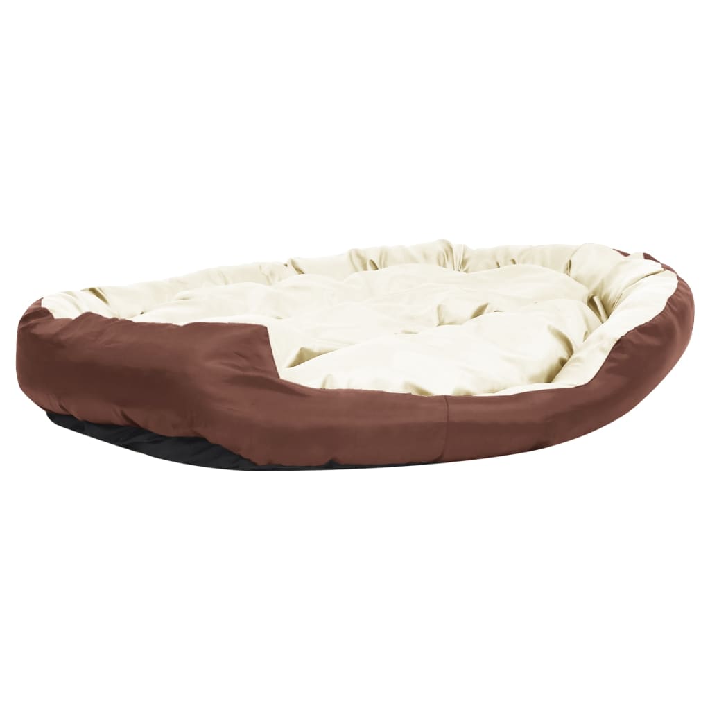 Berkfield Reversible & Washable Dog Cushion Brown and Cream 150x120x25 cm