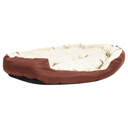 Berkfield Reversible & Washable Dog Cushion Brown and Cream 150x120x25 cm