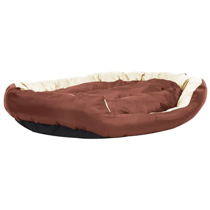 Berkfield Reversible & Washable Dog Cushion Brown and Cream 150x120x25 cm