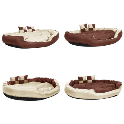 Berkfield Reversible & Washable Dog Cushion Brown and Cream 150x120x25 cm