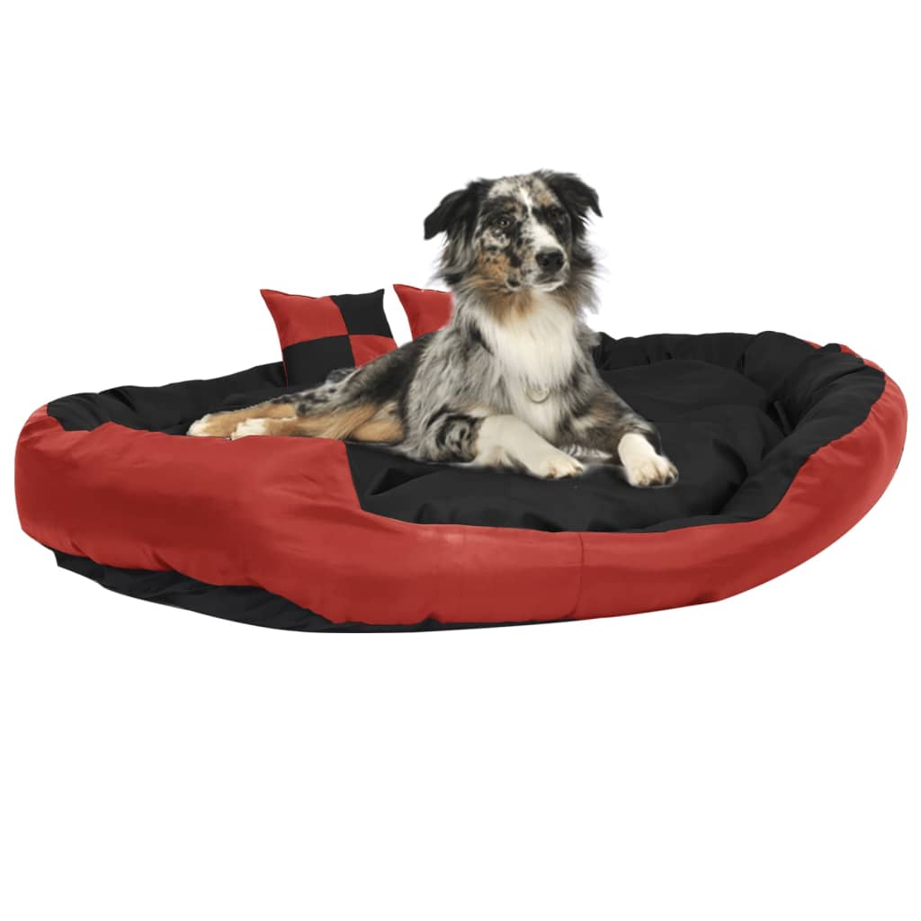 Berkfield Reversible & Washable Dog Cushion Red and Black 150x120x25 cm