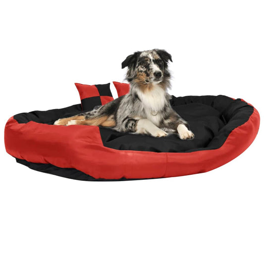 Berkfield Reversible & Washable Dog Cushion Red and Black 150x120x25 cm