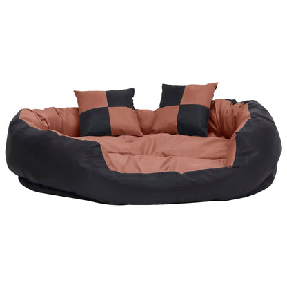 Berkfield Reversible & Washable Dog Cushion Black and Brown 110x80x23 cm
