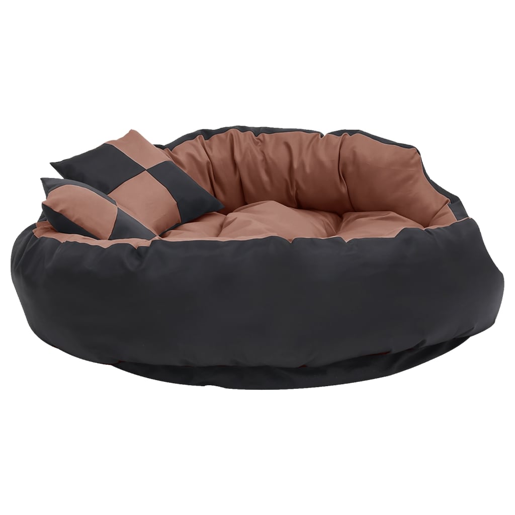 Berkfield Reversible & Washable Dog Cushion Black and Brown 110x80x23 cm