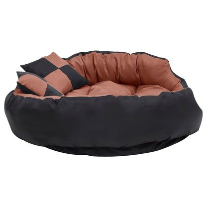 Berkfield Reversible & Washable Dog Cushion Black and Brown 110x80x23 cm