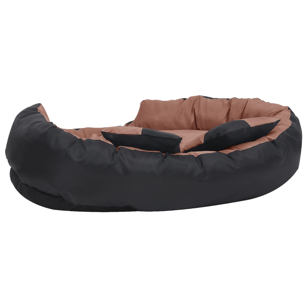 Berkfield Reversible & Washable Dog Cushion Black and Brown 110x80x23 cm