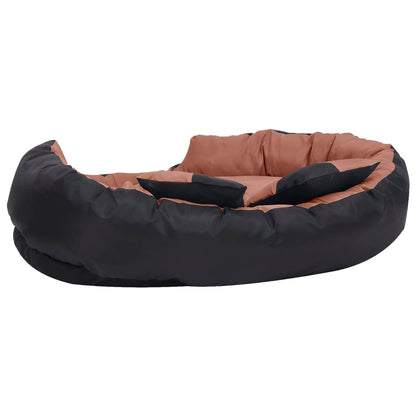 Berkfield Reversible & Washable Dog Cushion Black and Brown 110x80x23 cm