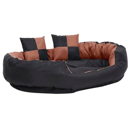 Berkfield Reversible & Washable Dog Cushion Black and Brown 110x80x23 cm