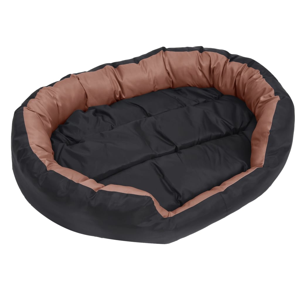 Berkfield Reversible & Washable Dog Cushion Black and Brown 110x80x23 cm
