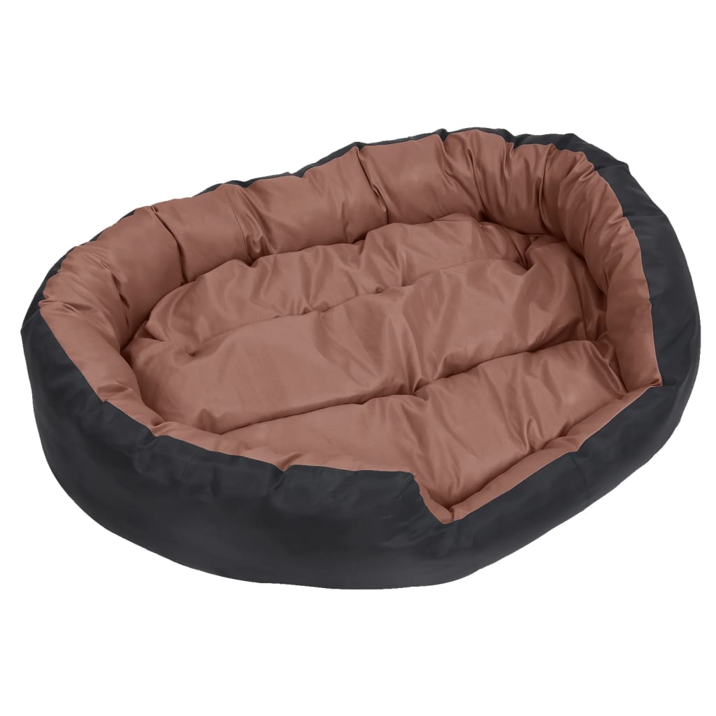 Berkfield Reversible & Washable Dog Cushion Black and Brown 110x80x23 cm