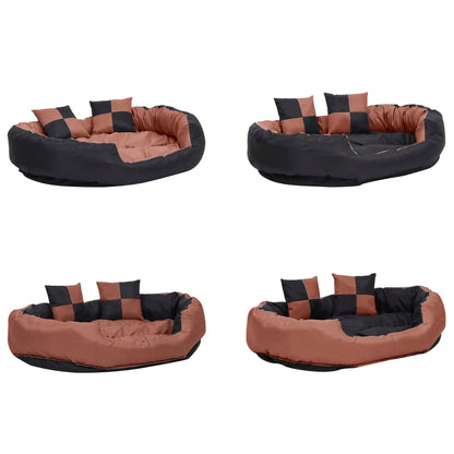 Berkfield Reversible & Washable Dog Cushion Black and Brown 110x80x23 cm