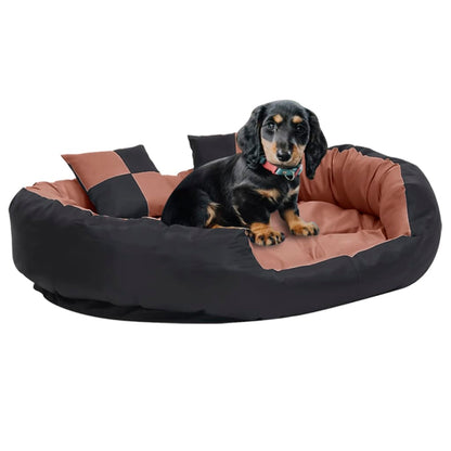 Berkfield Reversible & Washable Dog Cushion Black and Brown 110x80x23 cm