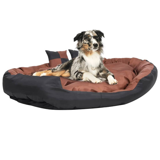 Berkfield Reversible & Washable Dog Cushion Black and Brown 150x120x25 cm