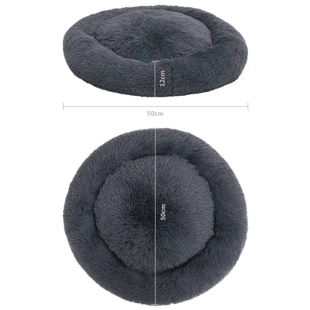 Berkfield Washable Dog & Cat Cushion Dark Grey 50x50x12 cm Plush