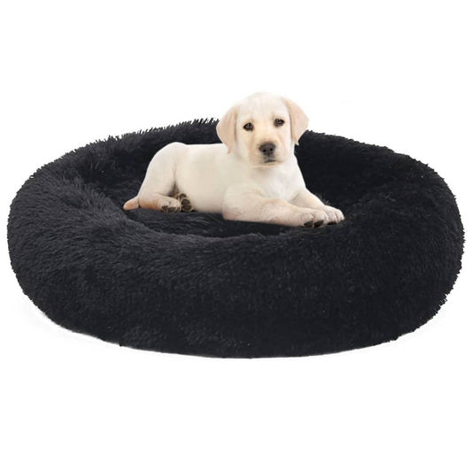 Berkfield Washable Dog & Cat Cushion Black 90x90x16 cm Plush