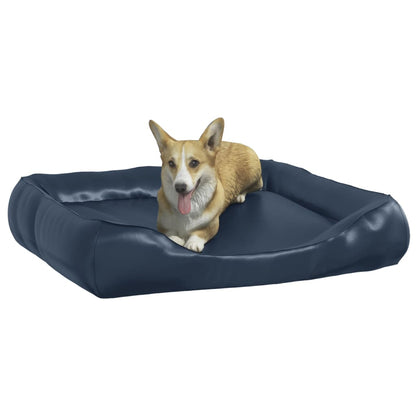 Berkfield Dog Bed Dark Blue 80x68x23 cm Faux Leather