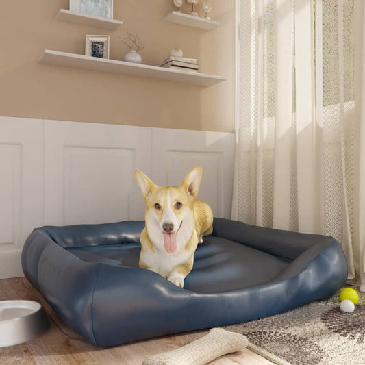 Berkfield Dog Bed Dark Blue 105x80x25 cm Faux Leather