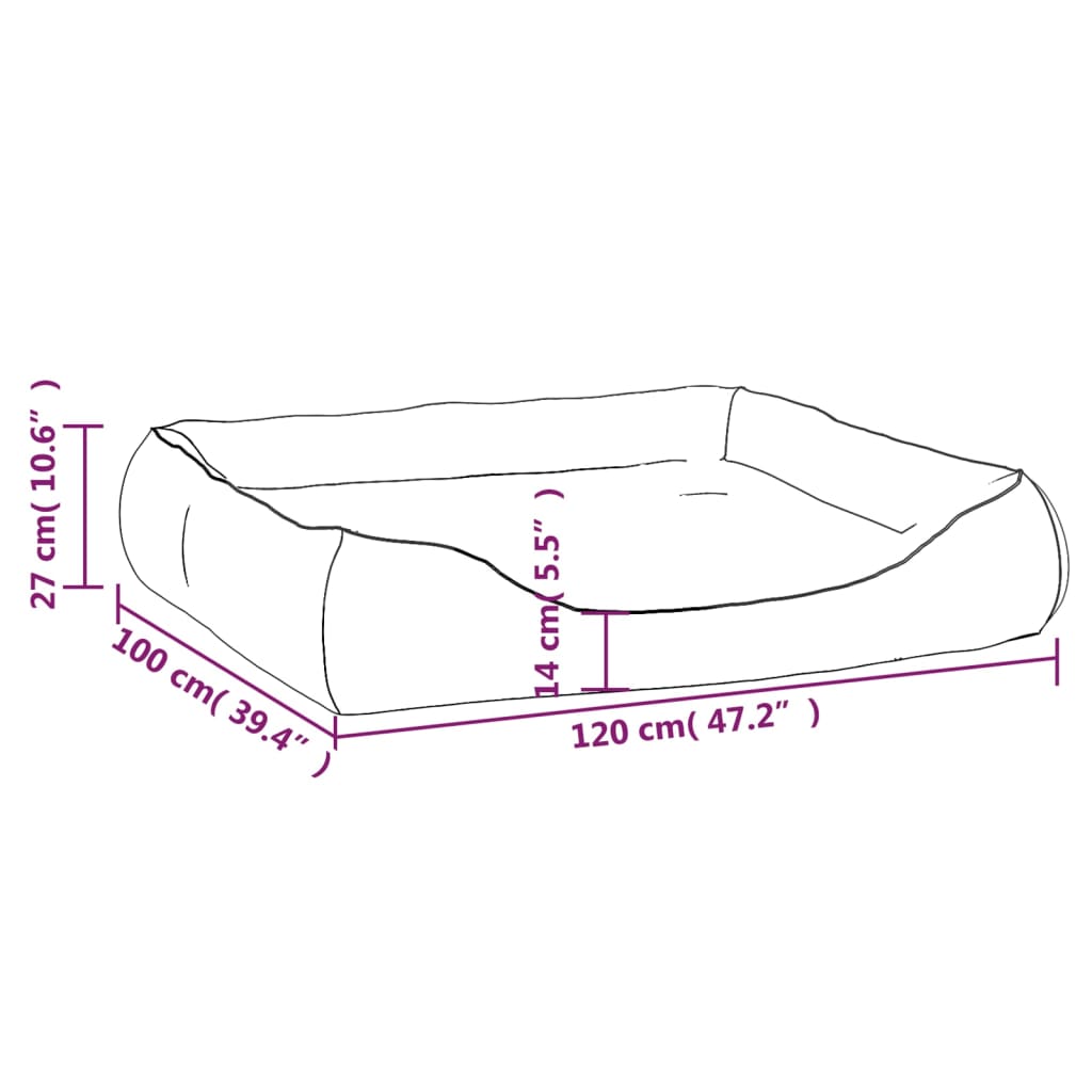 Berkfield Dog Bed Dark Blue 120x100x27 cm Faux Leather