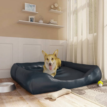 Berkfield Dog Bed Dark Blue 120x100x27 cm Faux Leather