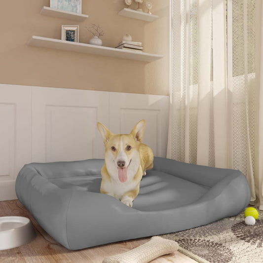 Berkfield Dog Bed Light Grey 105x80x25 cm Faux Leather