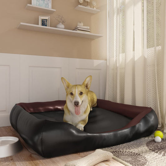 Berkfield Dog Bed Black and Brown 120x100x27 cm Faux Leather