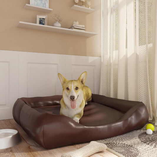 Berkfield Dog Bed Brown 80x68x23 cm Faux Leather