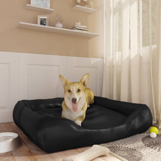 Berkfield Dog Bed Black 80x68x23 cm Faux Leather